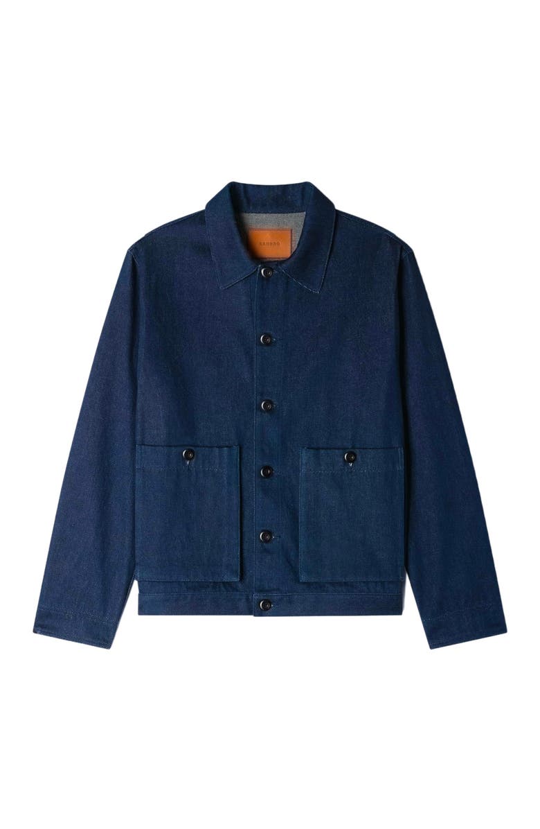 SANDRO Denim worker jacket, Alternate, color, Navy Blue
