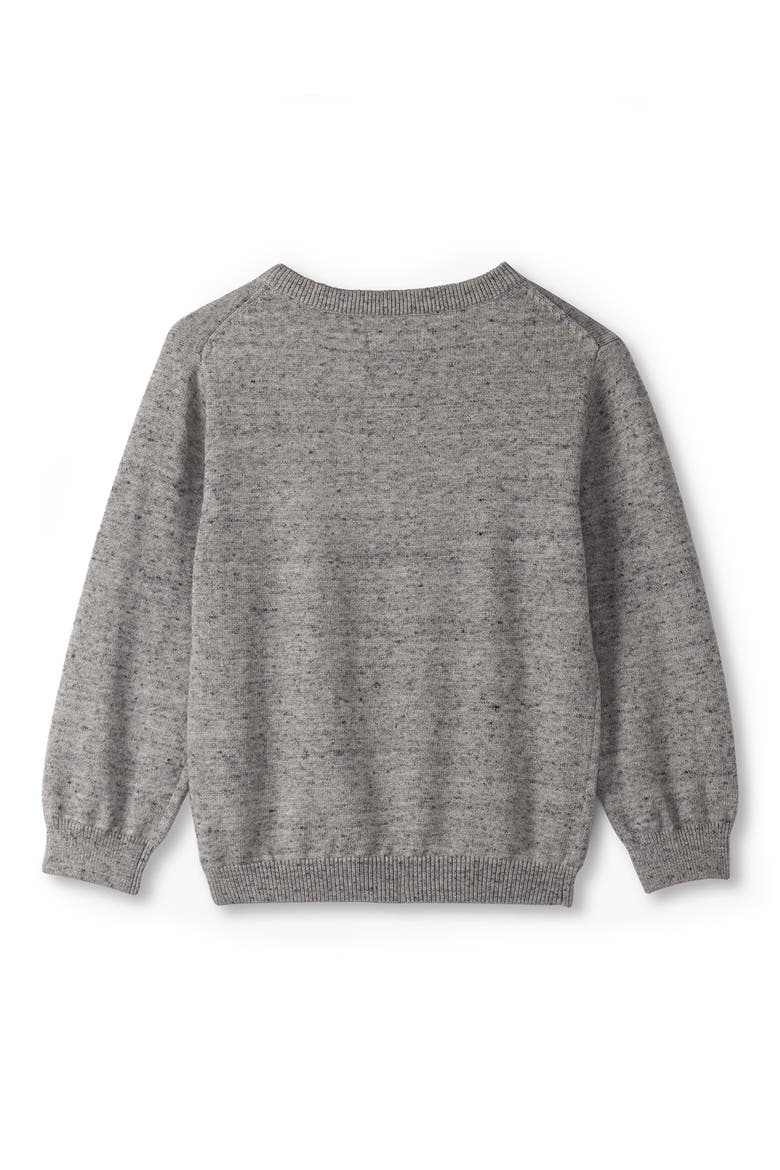 Tractor V-Neck Cotton Intarsia Sweater, Alternate, color, GREY SPECKLE MELANGE