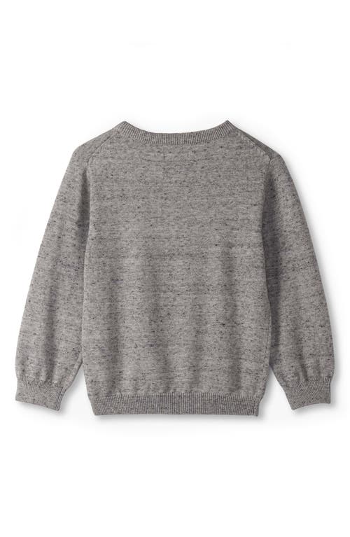 Hatley Tractor V-neck Cotton Intarsia Sweater In Gray
