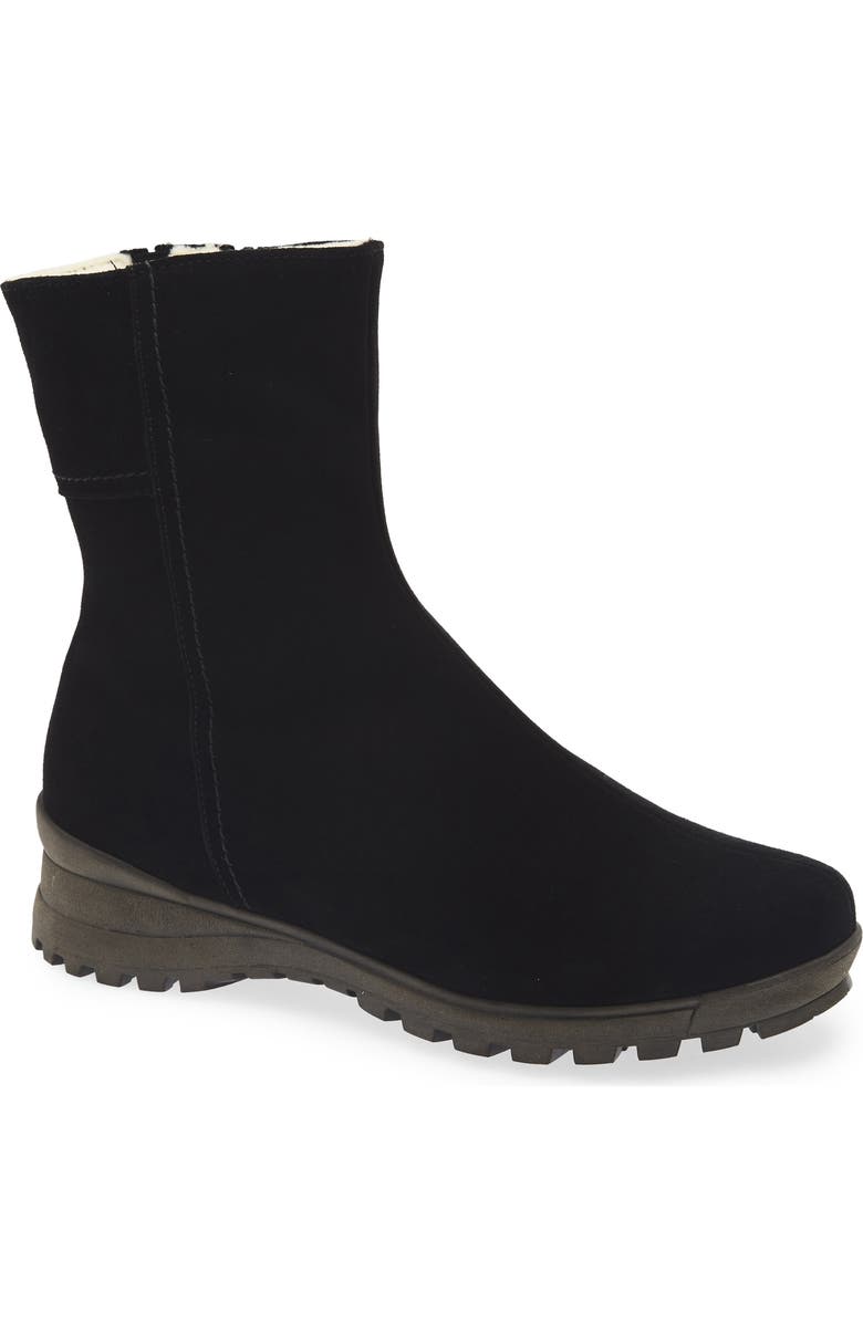 La Canadienne Aidan City Dry<sup>™</sup> Genuine Shearling Lined Bootie, Main, color, Black Leather