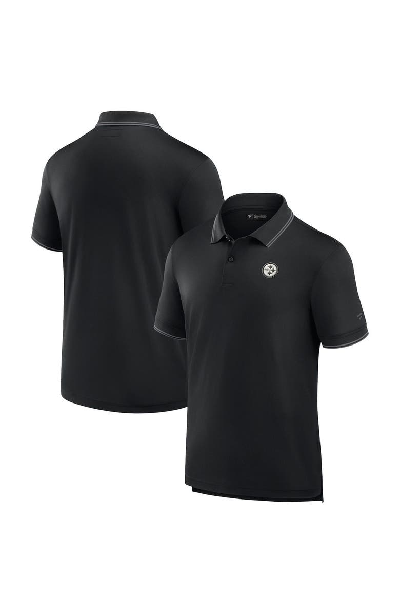Fanatics Signature Men's Fanatics Signature Black Pittsburgh Steelers Pique Polo Shirt, Main, color, Black