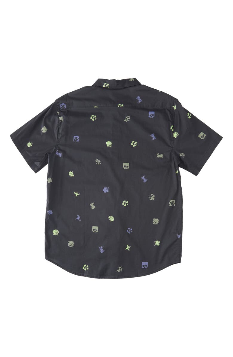 Billabong Sundays Mini Print Short Sleeve Cotton Button-Up Shirt, Alternate, color, 