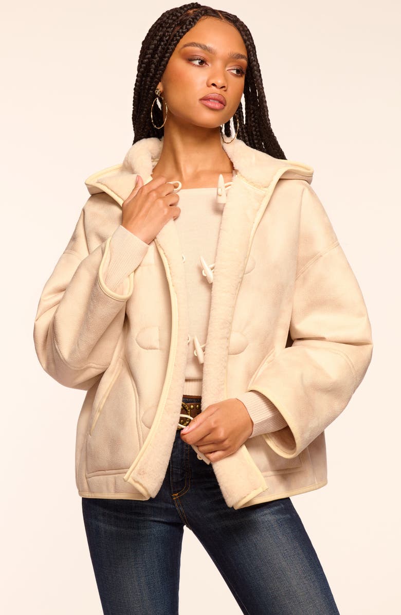 Ramy Brook Lucy Reversible Faux Shearling Hooded Jacket, Alternate, color, Bone