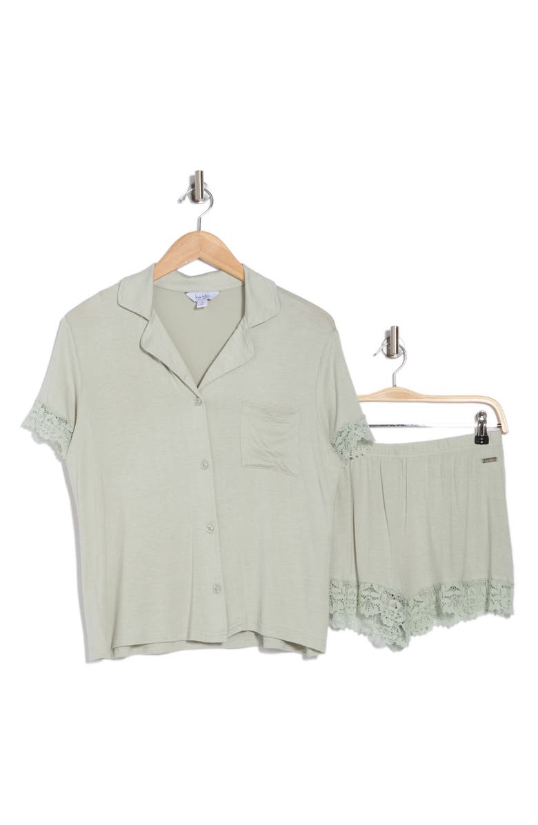 Nicole Miller Lace Trim Short Pajamas, Alternate, color, 