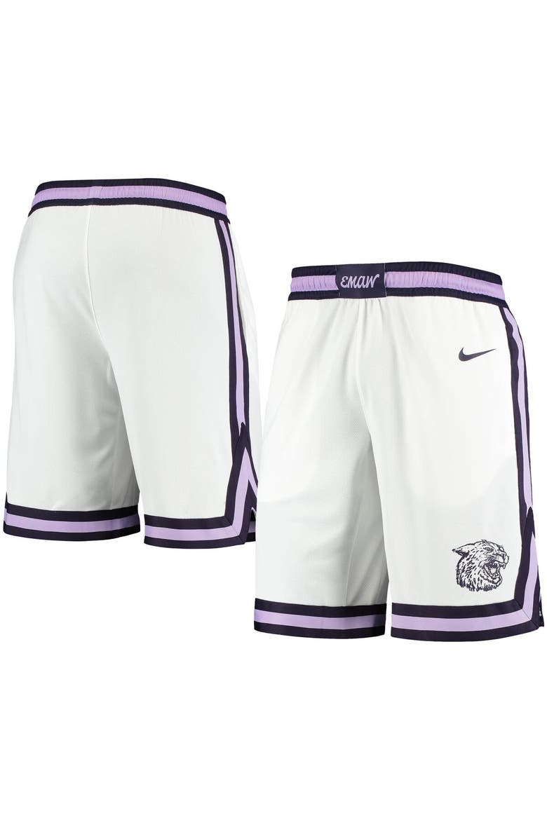 Men's Nike White Kansas State Wildcats Replica Basketball Shorts, Main, color, White