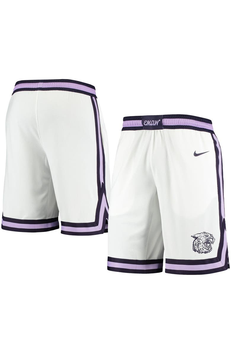 Nike Men's Nike White Kansas State Wildcats Replica Basketball Shorts, Main, color, White