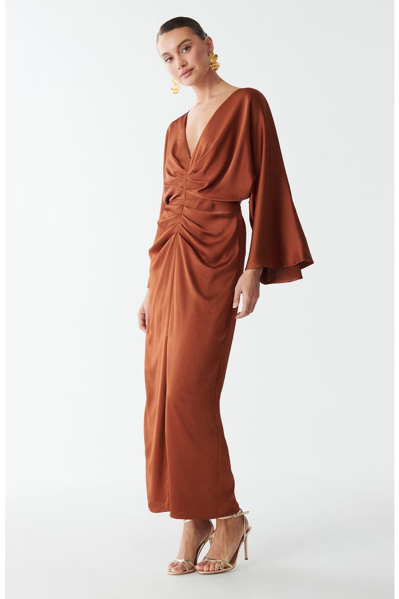 Deliliah Midi Dres, Alternate, color, Rust