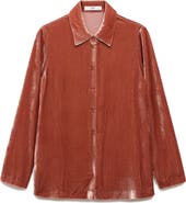 MANGO Velvet Button-Up Shirt