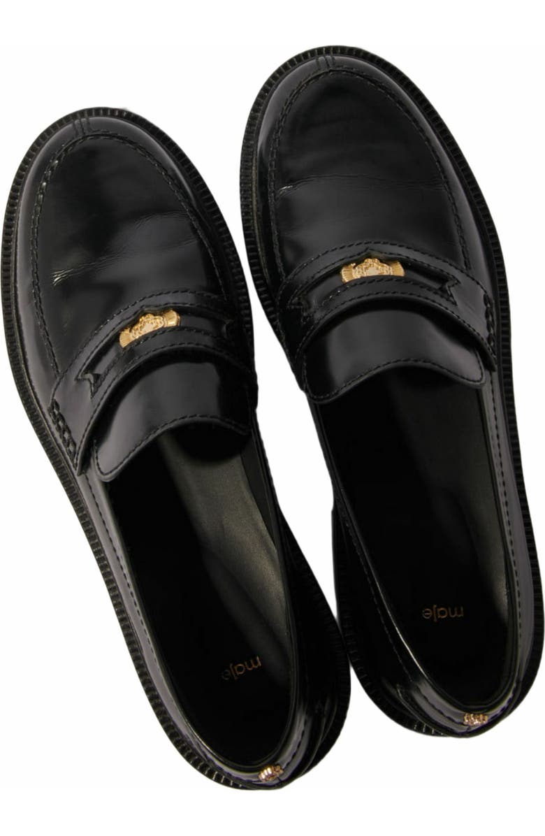 maje Leather loafers, Alternate, color, Black