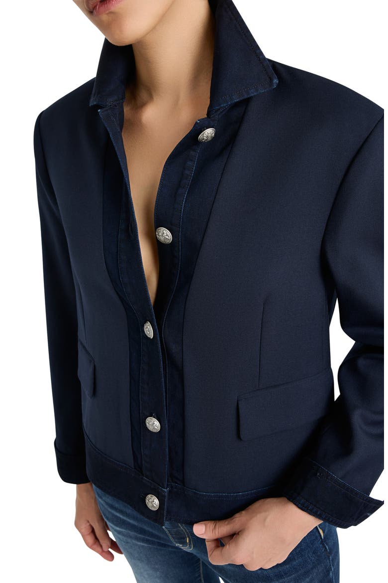 Pippa Twill & Denim Jacket, Alternate, color, NAVY