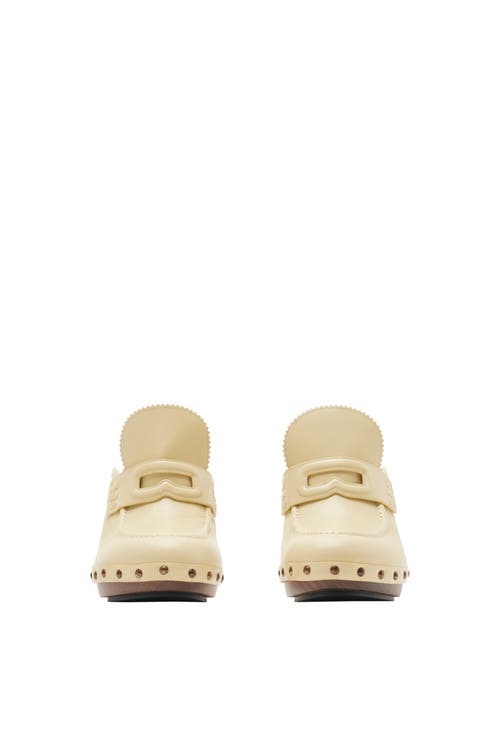 Burberry Leather Potter Clogs In Bake