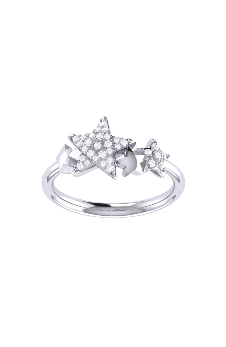 LuvMyJewelry Dreamer Dazzle Star Cluster Diamond Ring - 0.14ct., Main, color, Silver