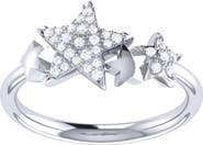 LuvMyJewelry Dreamer Dazzle Star Cluster Diamond Ring - 0.14ct.
