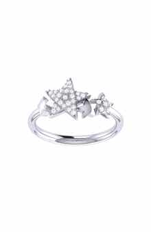 LuvMyJewelry Dreamer Dazzle Star Cluster Diamond Ring - 0.14ct.
