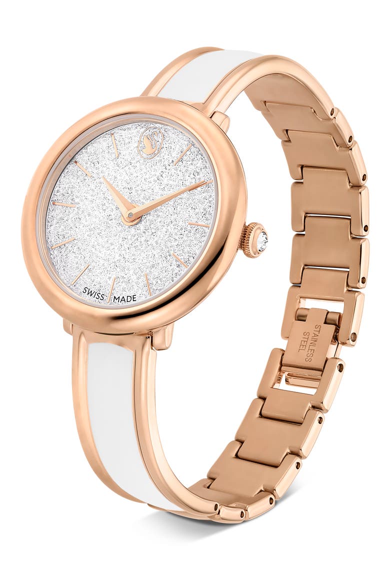 Crystalline Braclet Watch, 32mm, Alternate, color, WHITE