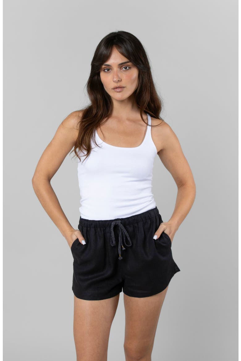 Linen Resort Short, Alternate, color, Black
