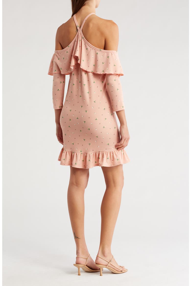 Ruffled Cold Shoulder Dress, Alternate, color, MULTI FLORAL PRINT
