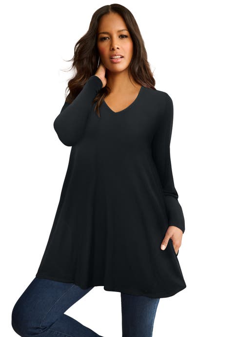 Ultra Drape V Neck Swing Tunic