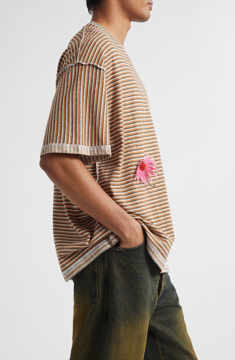 SONG FOR THE MUTE Flower Appliqué Gym T-Shirt, Alternate, color, Orange