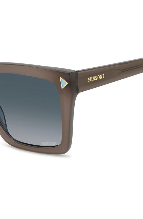 Shop Missoni 55mm Gradient Square Sunglasses In Mud/dark Blue