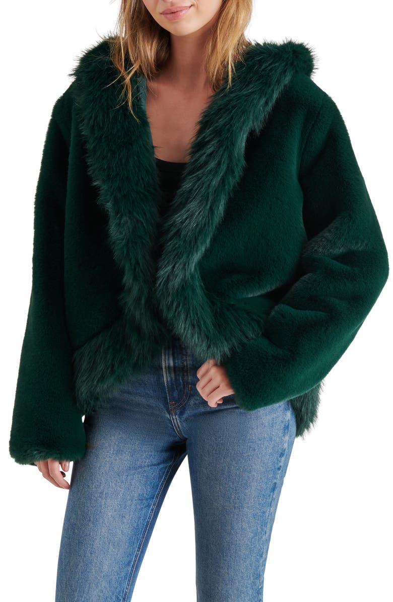 Steve Madden Everfrost Faux Fur Hooded Jacket, Main, color, 