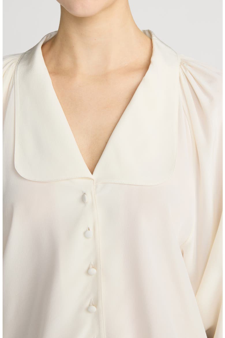 Gala Silk Shirt with Balloon Sleeves, Alternate, color, CREAM