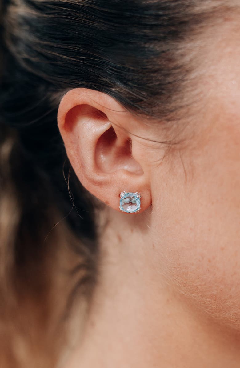Anzie Small Cluster Topaz Stud Earrings, Alternate, color, Blue Topaz