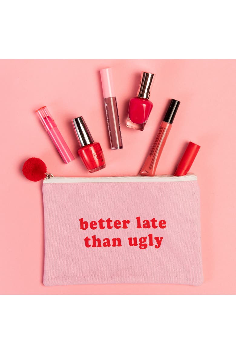Better Late Than Ugly Bag Cotton Pink, Alternate, color, Pink