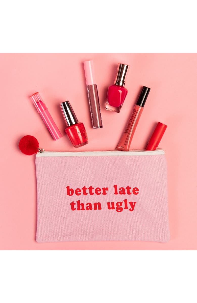 Totalee Gift Better Late Than Ugly Bag Cotton Pink, Alternate, color, Pink