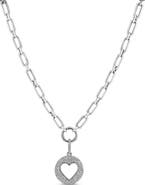 Sheryl Lowe Diamond Open Heart Pendant On Soho Chain