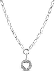 Sheryl Lowe Diamond Open Heart Pendant On Soho Chain