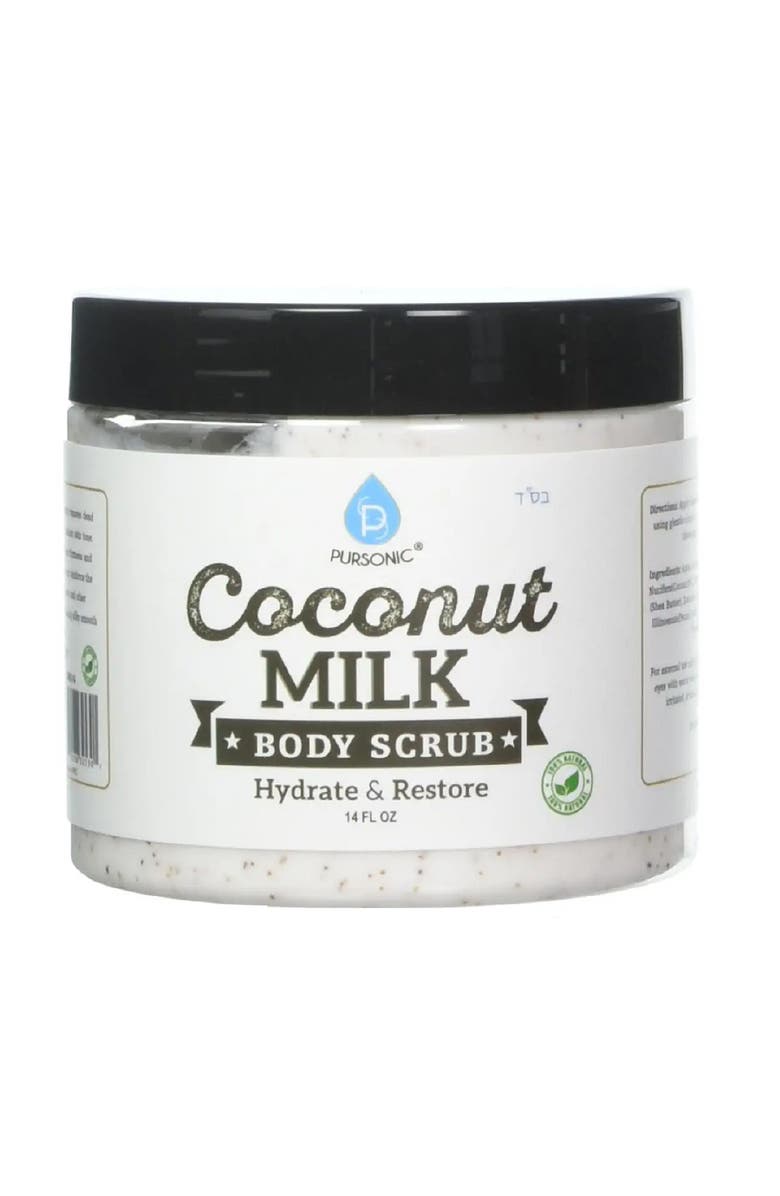 PURSONIC Bath Body Brush With Lotus Wooden Handle & Coconut Care Bundle, Alternate, color, Multicolor