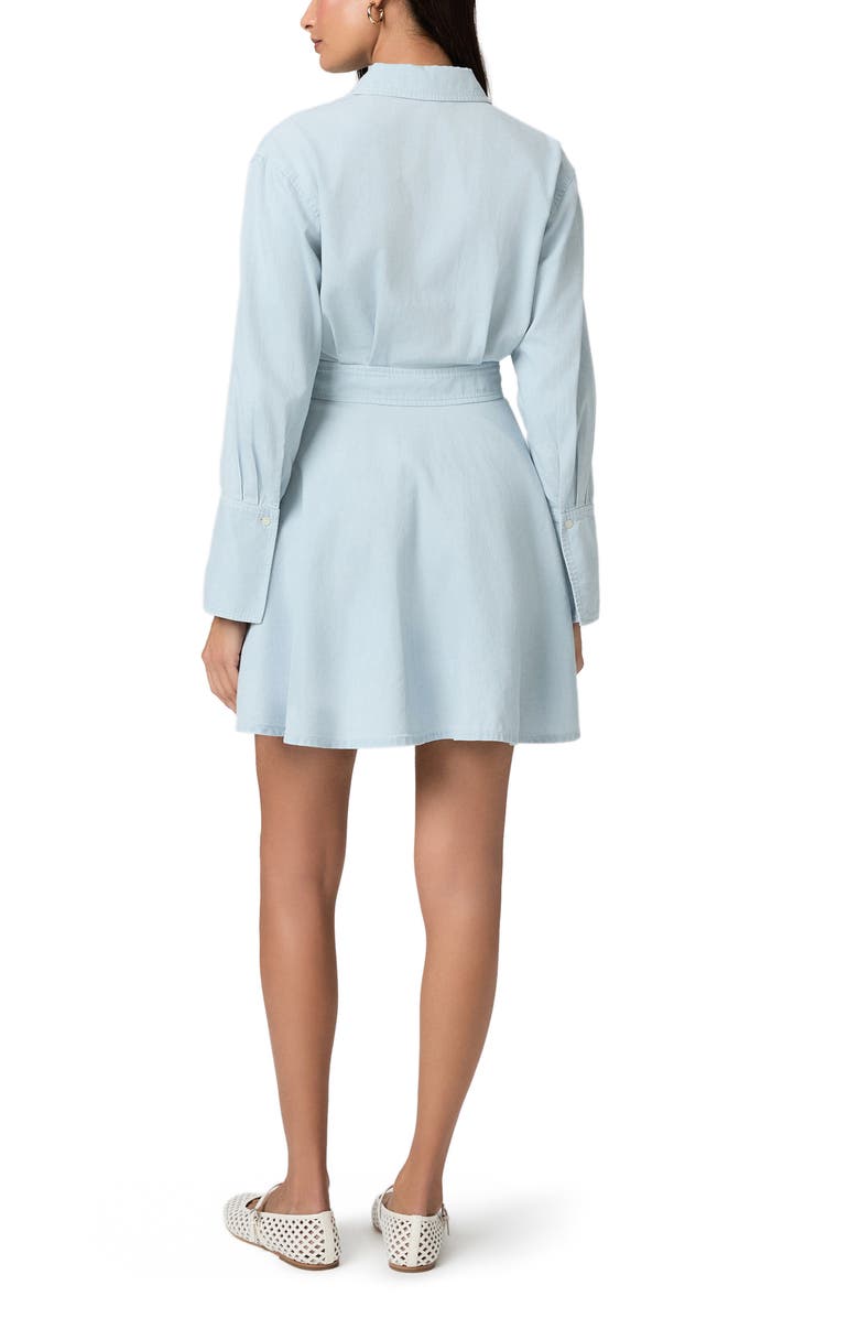 PAIGE Sandrine Long Sleeve Denim Minidress, Alternate, color, Angelic