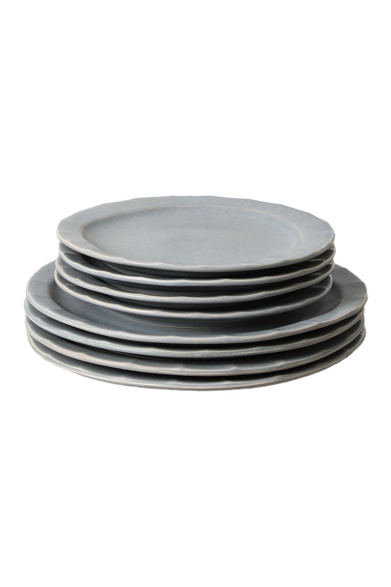 Oasis Stoneware 4-Piece Dinner Plate Set, Main, color, Grey Blue