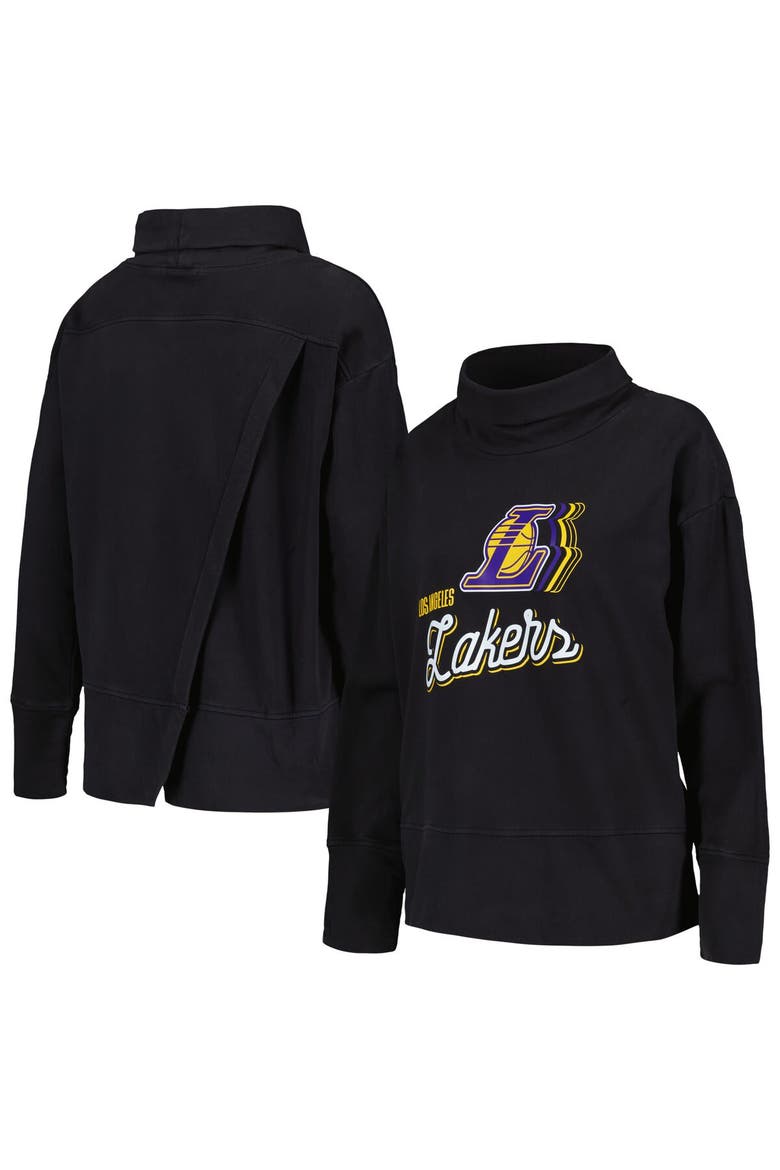 Women's Levelwear Black Los Angeles Lakers Sunset Pullover Sweatshirt, Alternate, color, Black