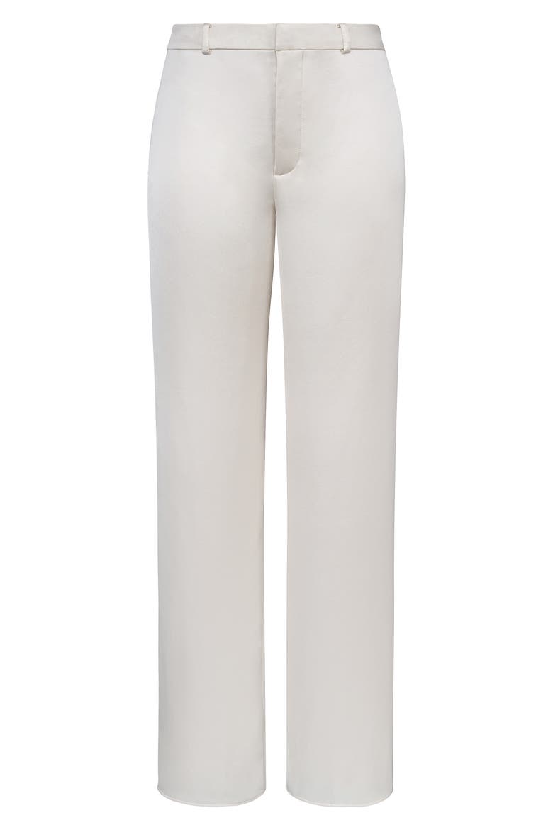 Amaria Relaxed Fit Satin Straight Leg Pants, Alternate, color, IVORY