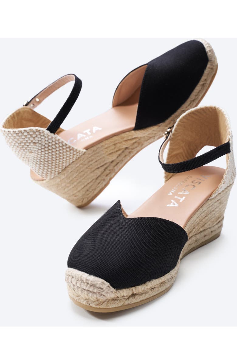 VISCATA Reus Canvas Espadrille Wedges, Alternate, color, Black