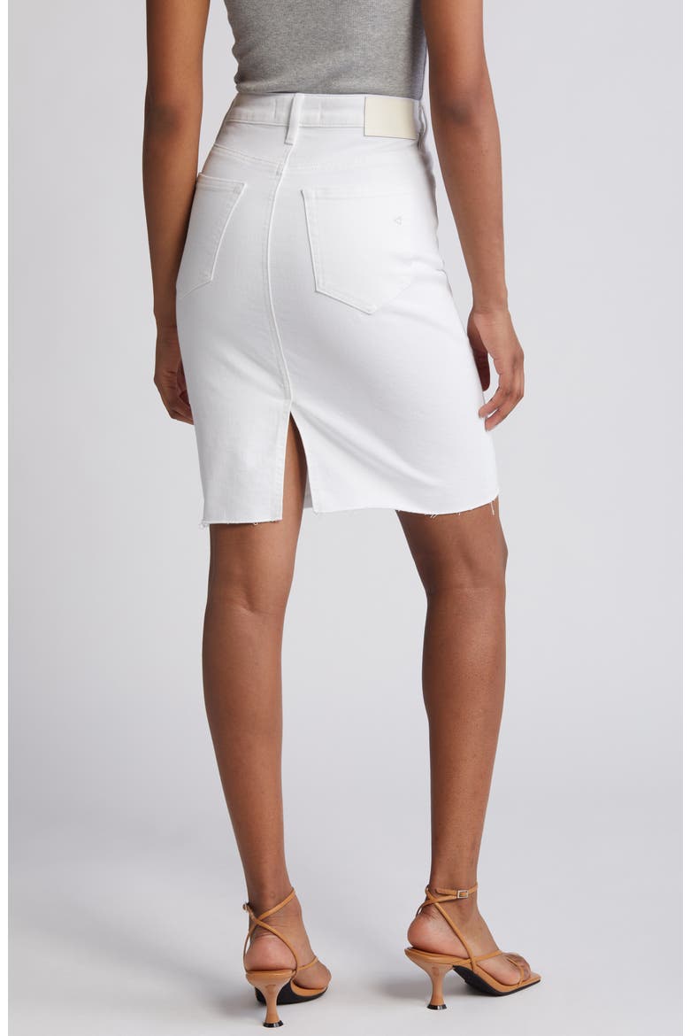 Raw Hem Denim Skirt, Alternate, color, WHITE
