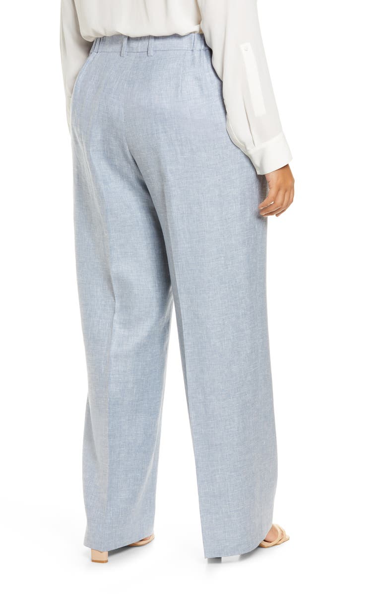 Lafayette 148 New York Gates Wide Leg Pants, Alternate, color, Pale Blue Melange