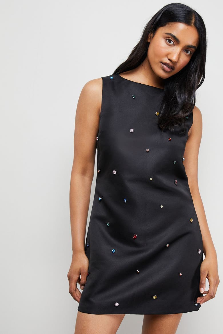 Sleeveless Sequin Mini Dress, Main, color, Black