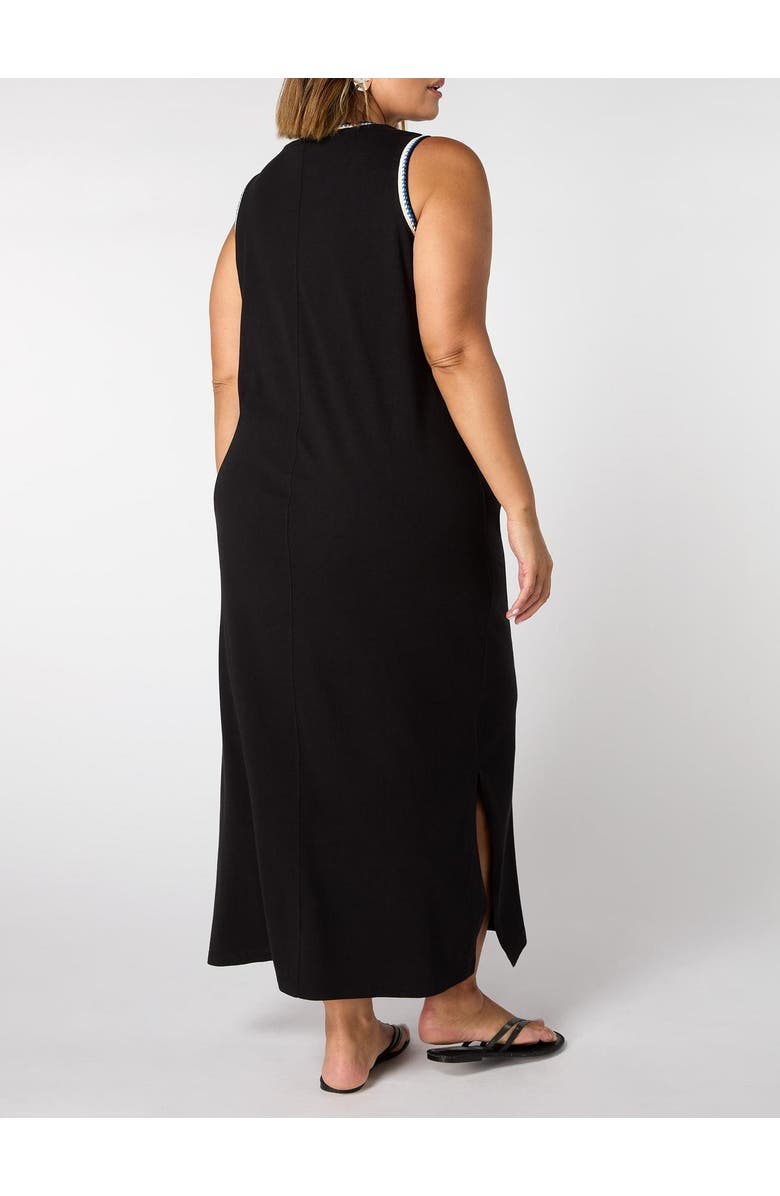 Live Unlimited Crochet Trim Dress, Alternate, color, Black