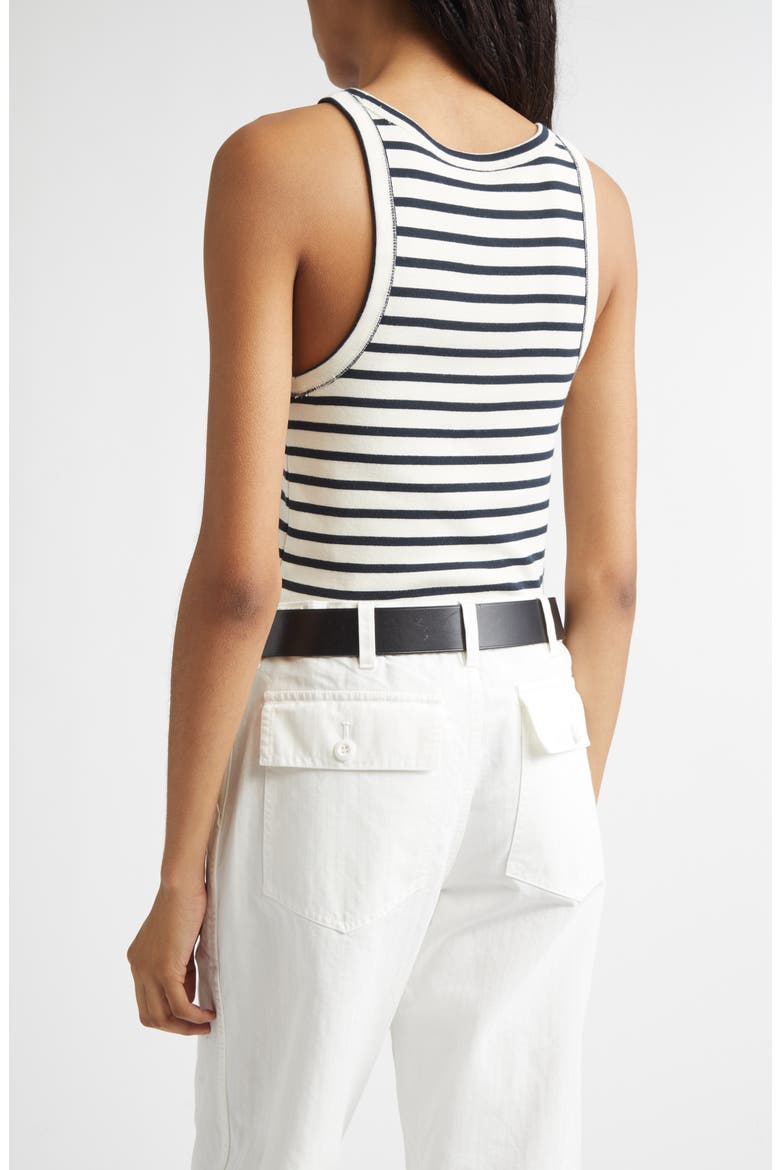 Jennifer Ribbed Tank, Alternate, color, ECRU/ BLACK STRIPE