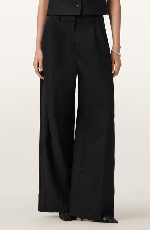 Noa Stretch Wool Blend Wide Leg Pants