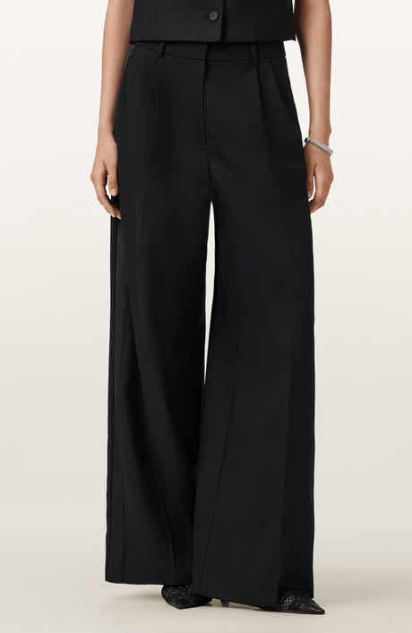 AllSaints Noa Stretch Wool Blend Wide Leg Pants