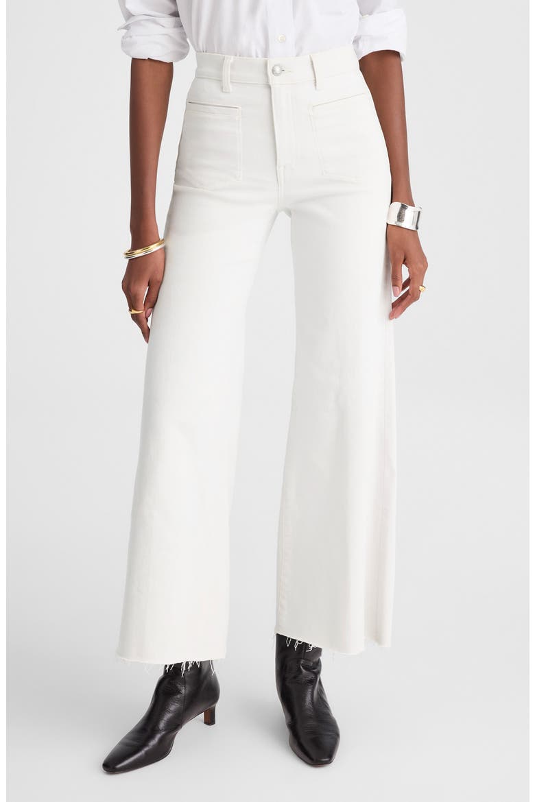 The Flared Wide Leg Crop Jeans, Main, color, VINTAGE IVORY