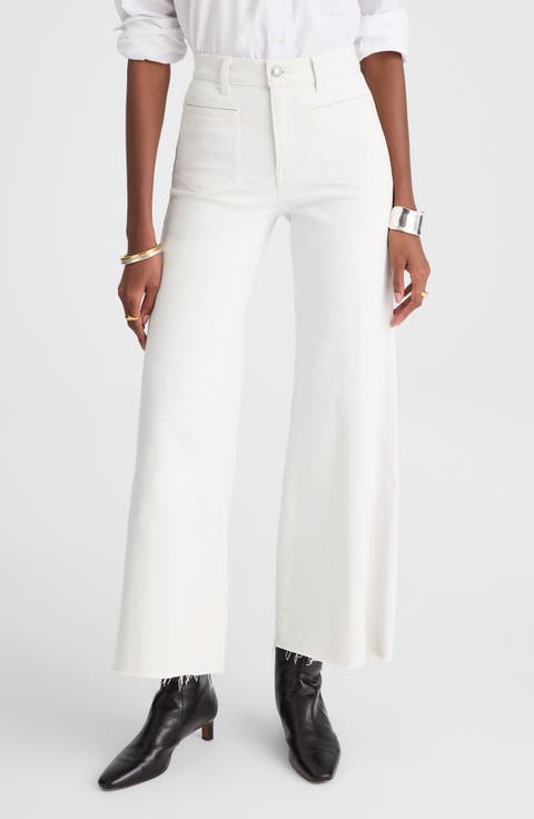 The Flared Wide Leg Crop Jeans (Vintage Ivory)