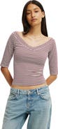 Cotton On Women's Bella Off Shoulder V Neck 3/4 Tee