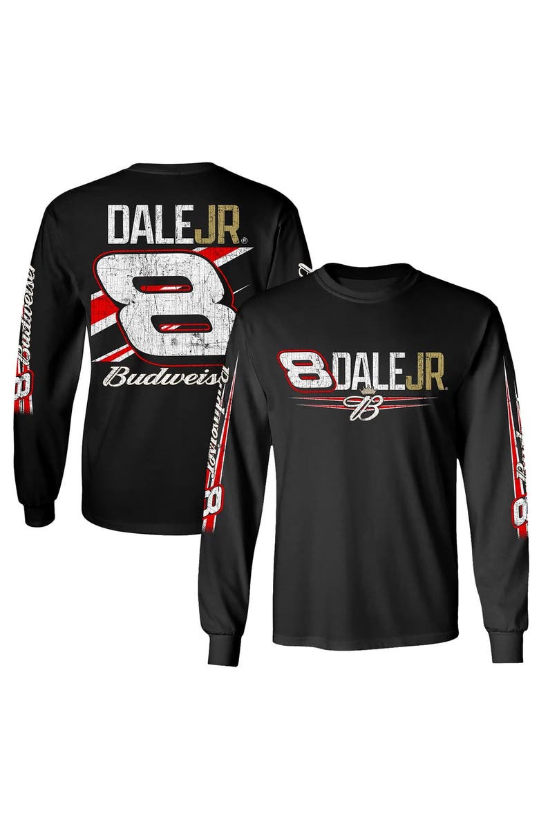 JR MOTORSPORTS OFFICIAL TEAM APPAREL Men's JR Motorsports Official Team Apparel Black Dale Earnhardt Jr. Budweiser Long Sleeve T-Shirt, Alternate, color, Black