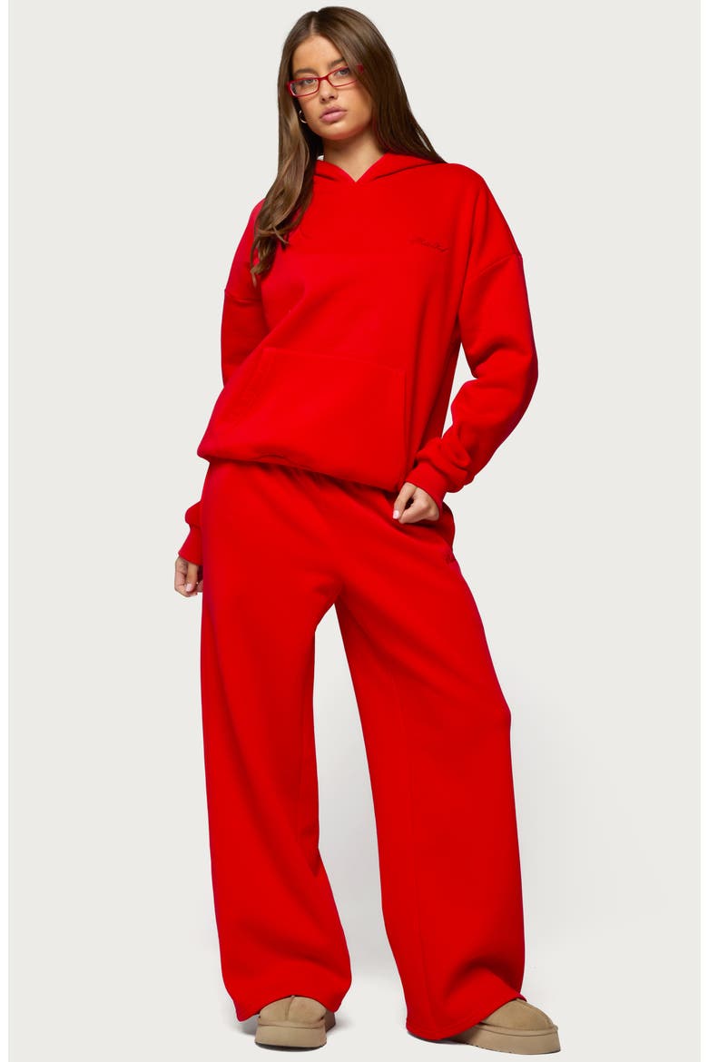Basic Girl Oversize Hoodie, Alternate, color, RED