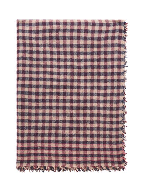 Silvia Gingham Fringe Scarf
